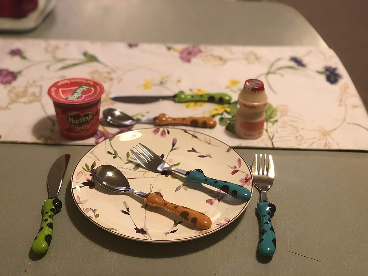 Exzact Children's Cutlery 6pcs Toddler Cutlery - 2 Forks, 2 Safe Dinner Knives, 2 Dinner Spoons