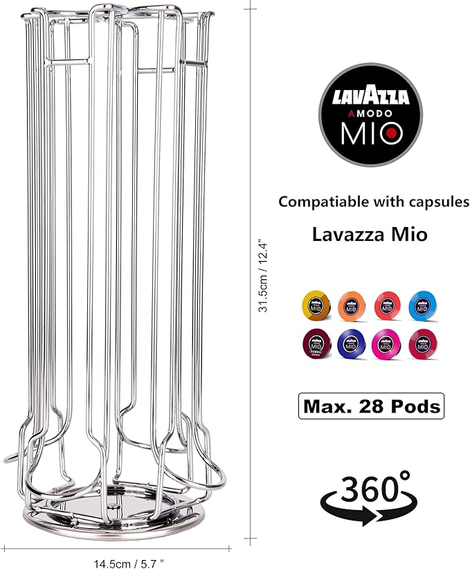 EXZACT Coffee Capsule Holder, Compatible with Lavazza Mio(Max Capacity 28pcs)