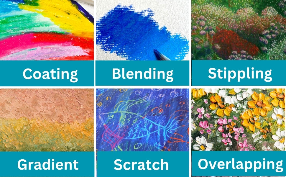 Artme Oil Pastel Paint Sticks 24 Assorted Vibrant Colours for Canvas & Paper