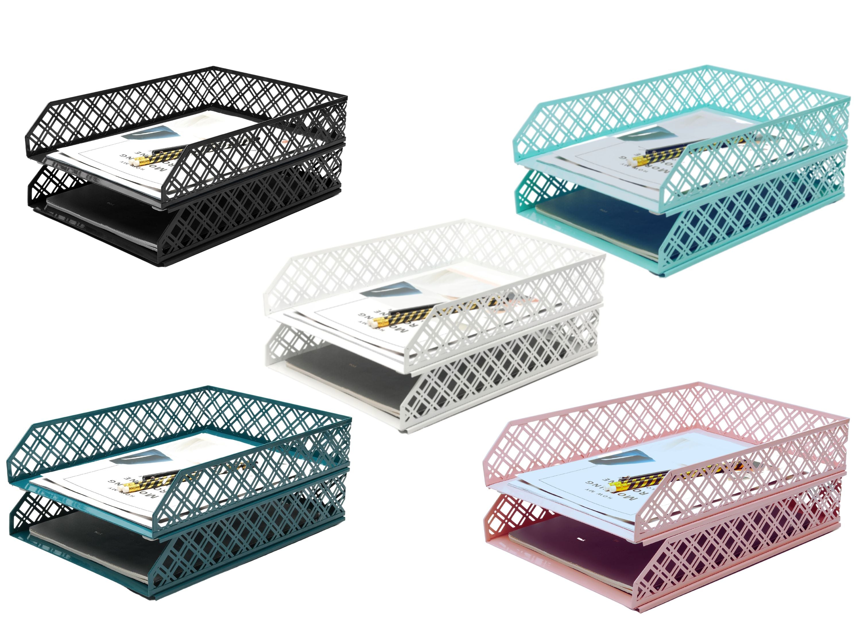 Exerz Letter Trays 2pcs Stackable Paper Sorter/Desk Organiser
