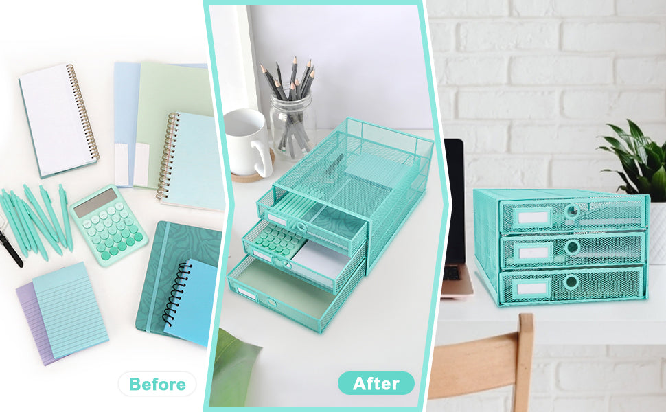 EXERZ Paper Sorter 3 Tier Drawers A4 / Multifunctional Desk Organiser/Letter Tray