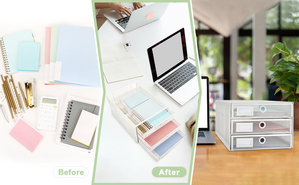 EXERZ Paper Sorter 3 Tier Drawers A4 / Multifunctional Desk Organiser/Letter Tray