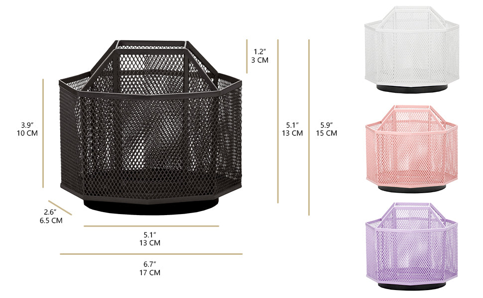 EXERZ Desk Organiser/Pencil Holder/Multifunctional 360 Rotating