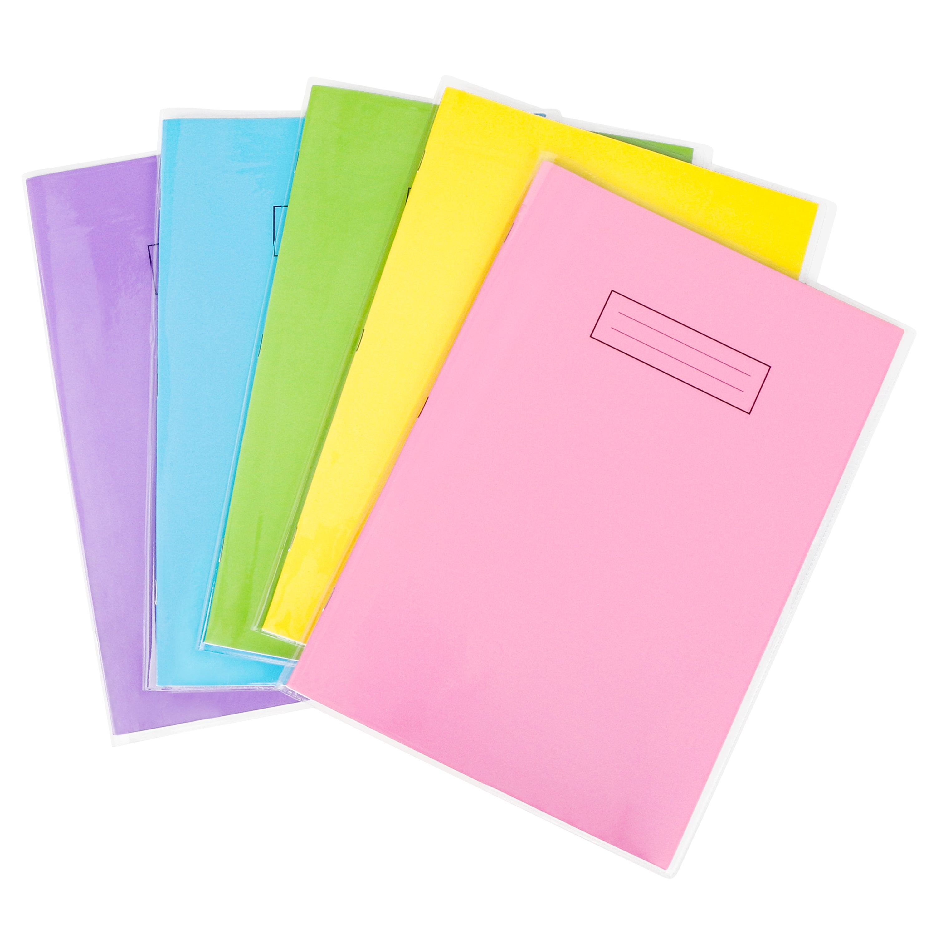 EXERZ A4 Clear Exercise Book Covers 20 Pack PVC Reusable Slip On Sleeves