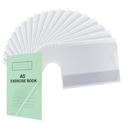 EXERZ A5 Exercise Book Covers 20 Pack Clear PVC for Notebooks