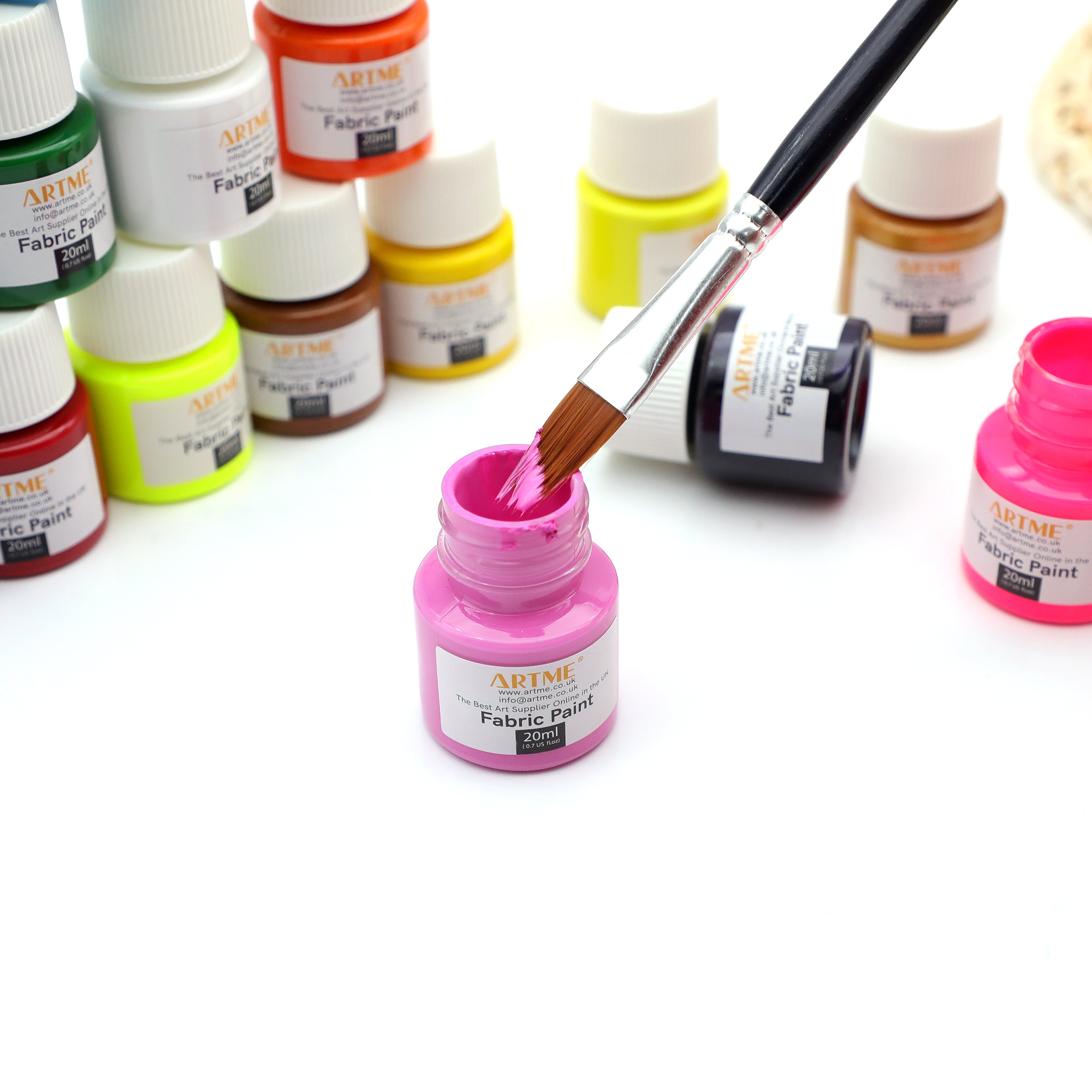 Artme Fabric Paint Set 20 Colours 20ml x 20 - Wash-safe
