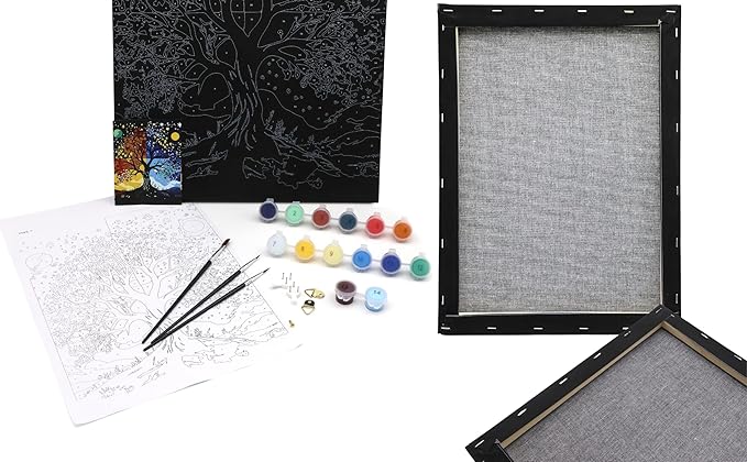 EXERZ Painting by Numbers Kit,30x40cm Canvas with Acrylic Pigment