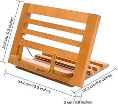 Exerz Cookbook Stand Wooden Bookrest Cookery Recipe Holder Reading Rest(Wooden)