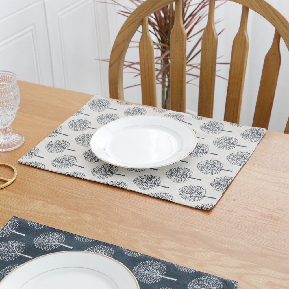 CosyAurora Mulberry Trees Linen Placemats, Set of 4, 30 x 40 cm