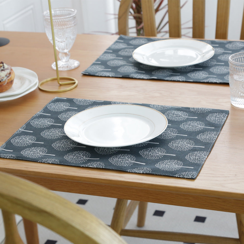 CosyAurora Mulberry Trees Linen Placemats, Set of 4, 30 x 40 cm