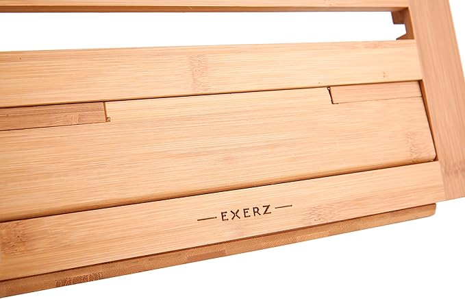 Exerz Cookbook Stand Bamboo Bookrest Cookery Recipe Holder Reading Rest