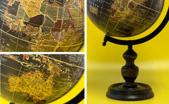 EXERZ Vintage Globe Black with a Wooden Base ,SI-7001