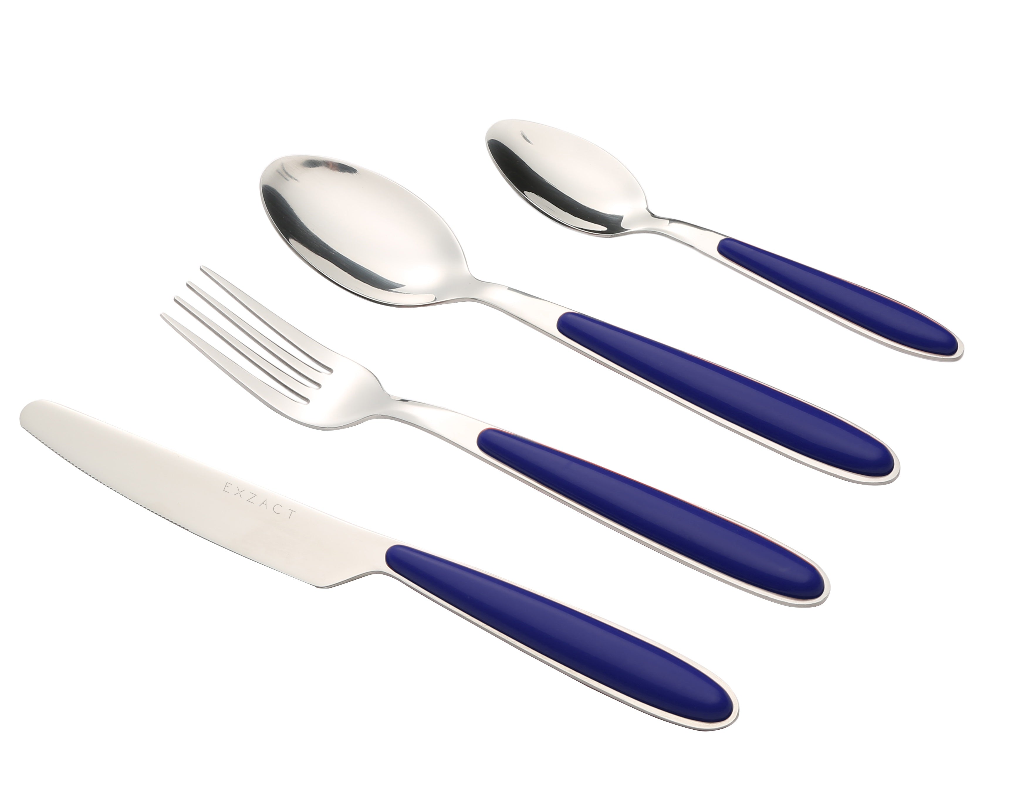 EXZACT Cutlery Set, Stainless Steel with Color Handles - EX07