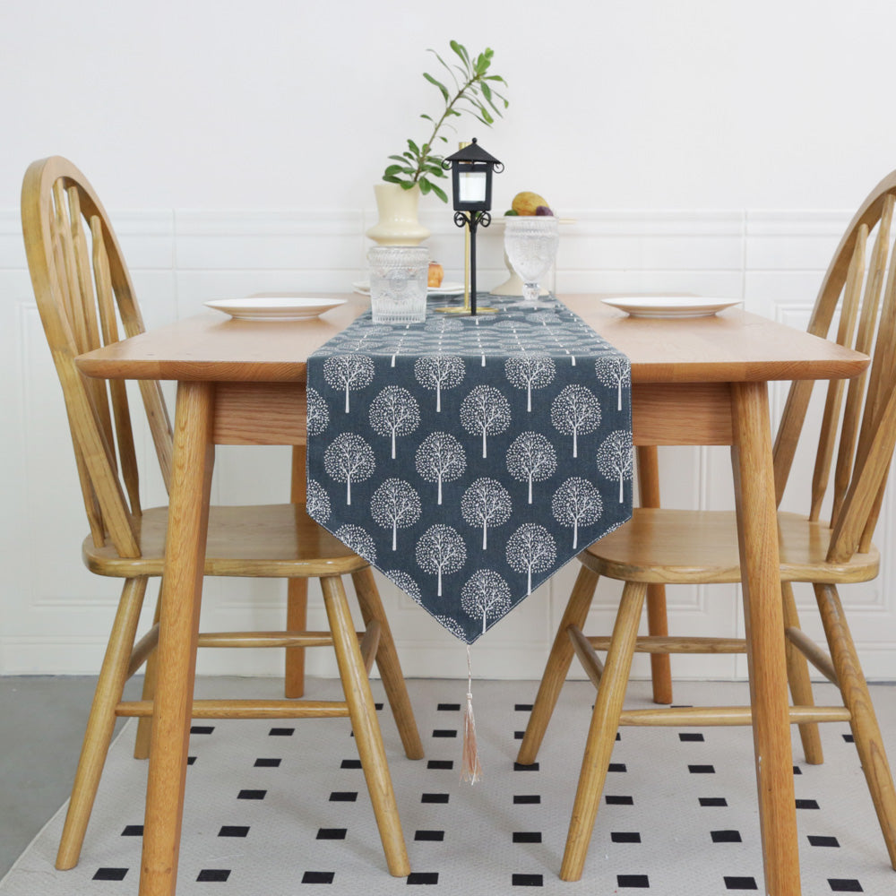 CosyAurora Mulberry Trees Linen Table Runner