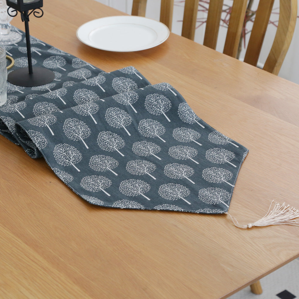 CosyAurora Mulberry Trees Linen Table Runner