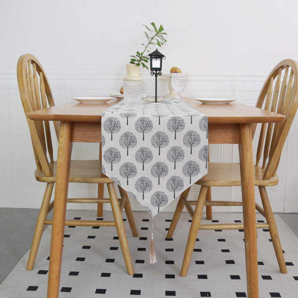 CosyAurora Mulberry Trees Linen Table Runner