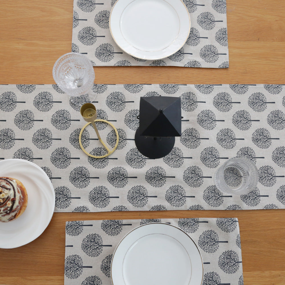 CosyAurora Mulberry Trees Linen Table Runner