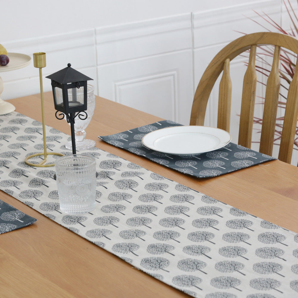 CosyAurora Mulberry Trees Linen Table Runner