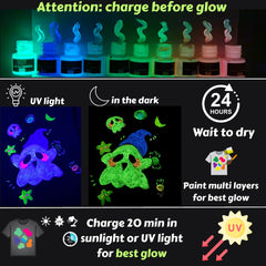 Artme Glow in the Dark Textile Paint 20ml x10pcs – Fabric Paint Set