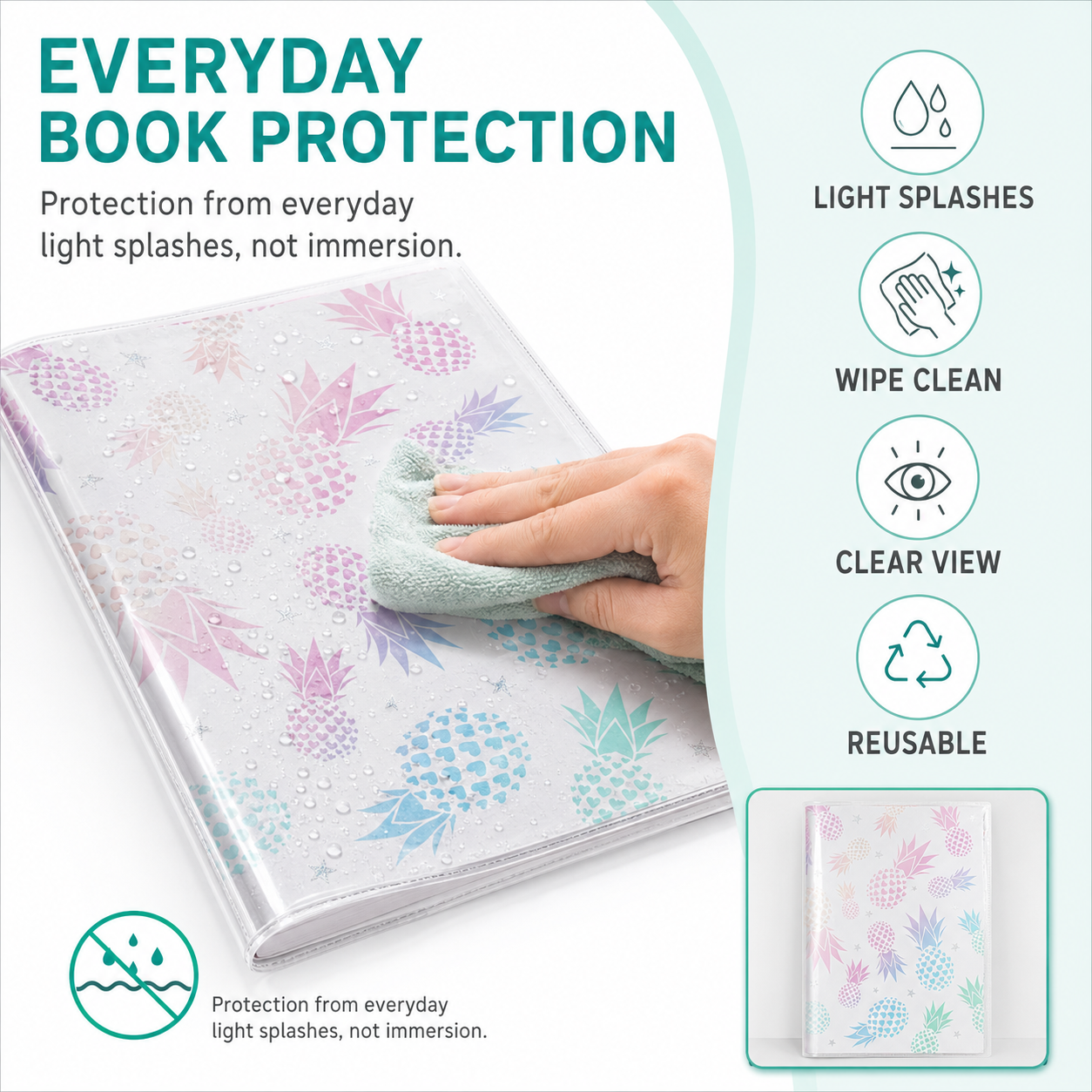 EXERZ A4 Clear Exercise Book Covers 20 Pack PVC Reusable Slip On Sleeves