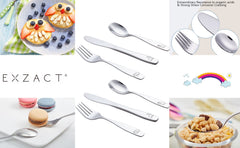 Exzact Children's Cutlery Stainless Steel 6pcs Set/Kids Cutlery/Toddler - Dinosaurs