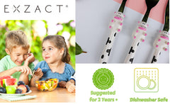Exzact Children's Cutlery Stainless Steel 6pcs, Kids Toddler Flatware (Cow x 6)