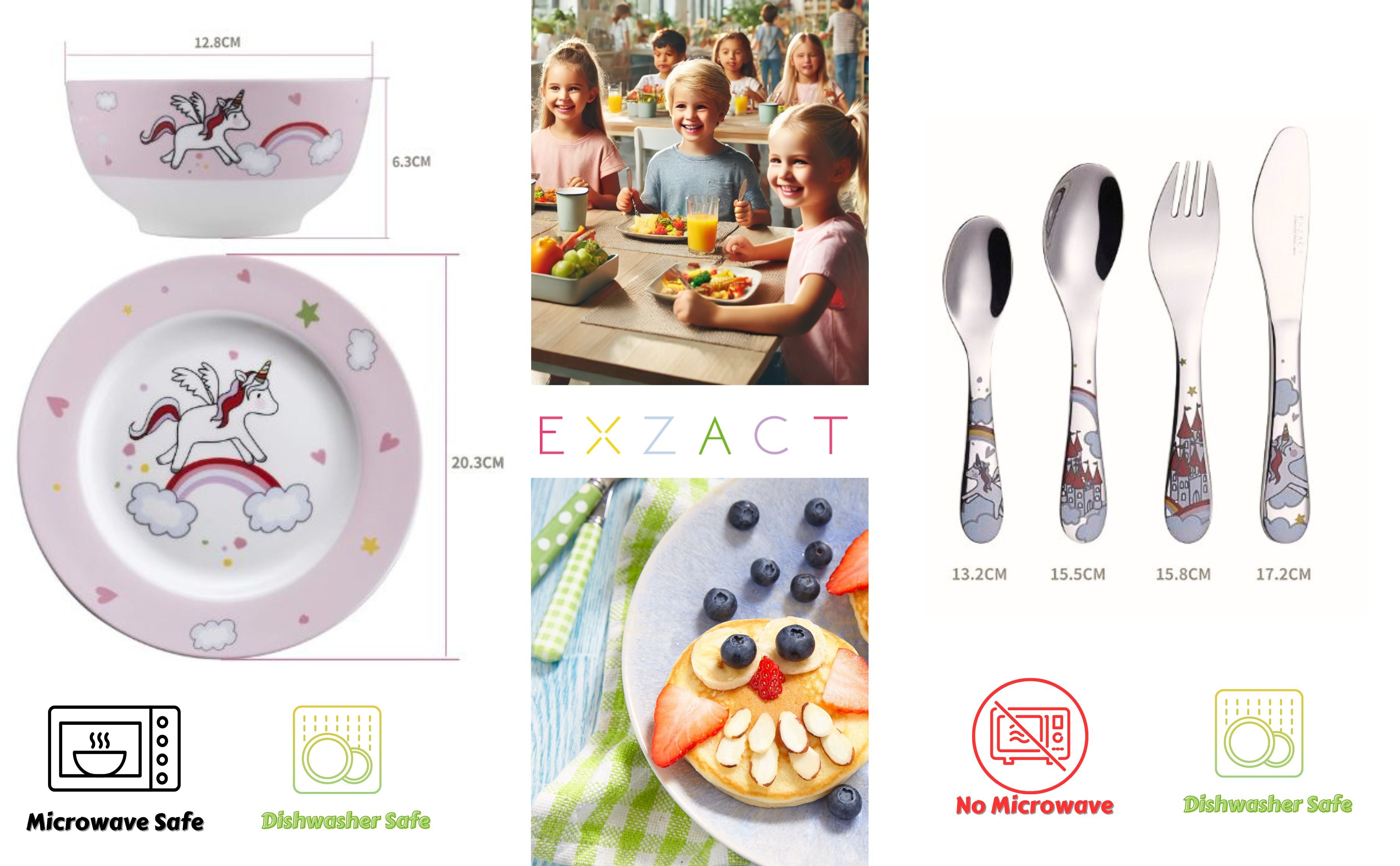 EXZACT Children's Dinner Cutlery Gift Set 6 Pieces