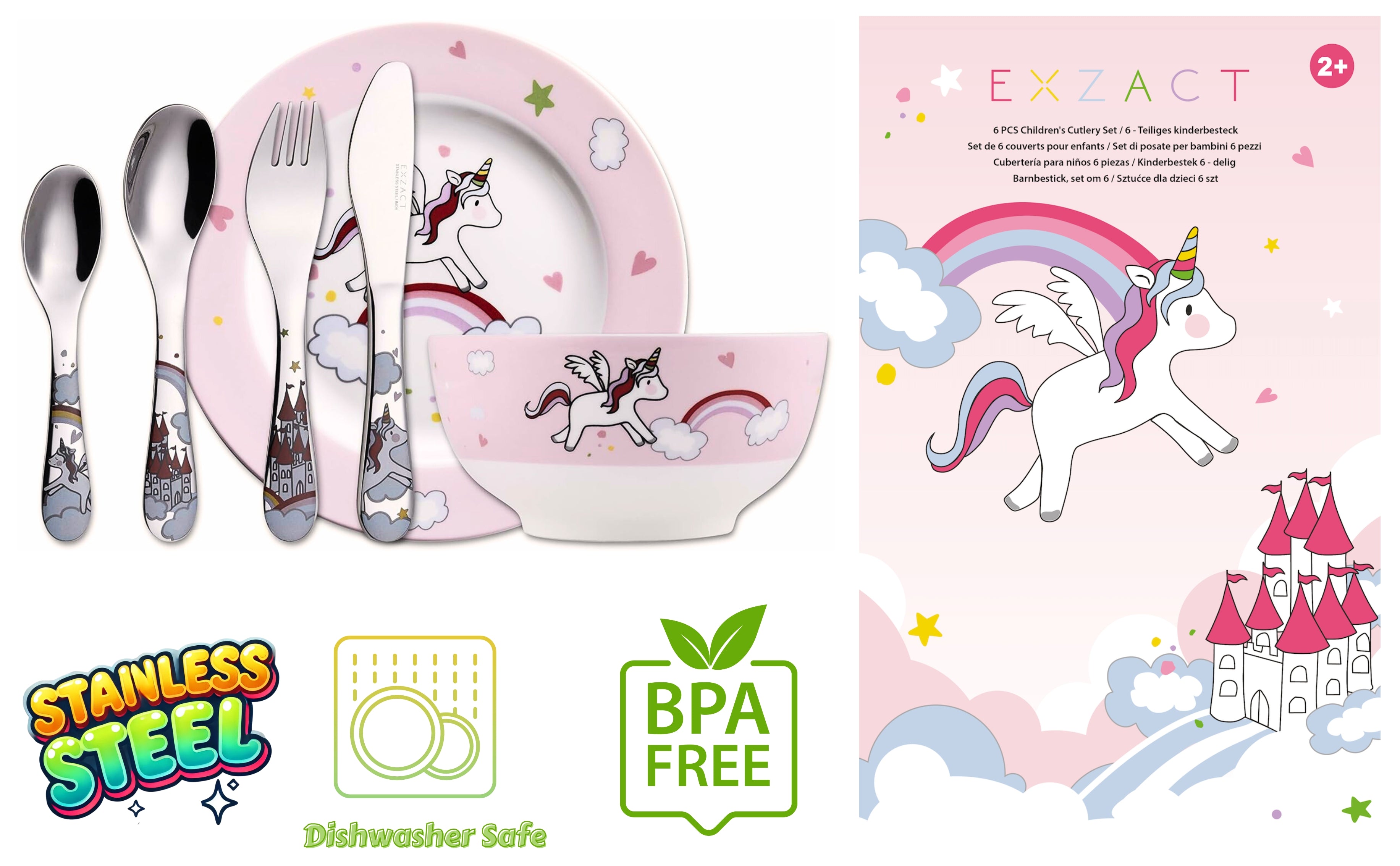 EXZACT Children's Dinner Cutlery Gift Set 6 Pieces