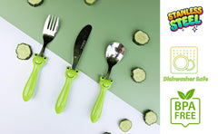 Exzact Children's Cutlery Stainless Steel 6pcs Set/Kids Cutlery (Frog x 6)
