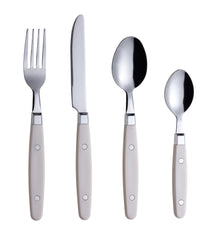 EXZACT Cutlery Set 24pcs Stainless Steel - with Rivet Craft Handles/Retro Style Flatware