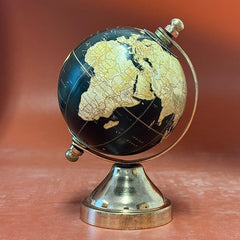 EXERZ 8cm Mini Globe with Bronze Base, Handcraft  Globe SI-3937 (Black)