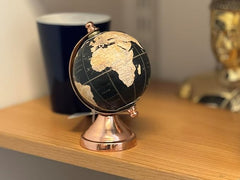 EXERZ 8cm Mini Globe with Bronze Base, Handcraft  Globe SI-3937 (Black)