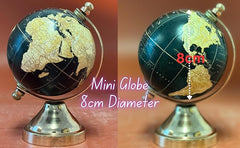 EXERZ 8cm Mini Globe with Bronze Base, Handcraft  Globe SI-3937 (Black)