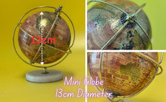 EXERZ 13cm Decorative Globe, Handcrafted Decorative Globe (Marbel Base)