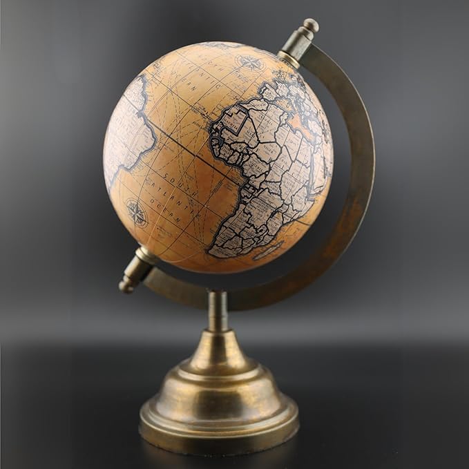 EXERZ  Antique with a Metal Base, Handcraft Decorative Globe