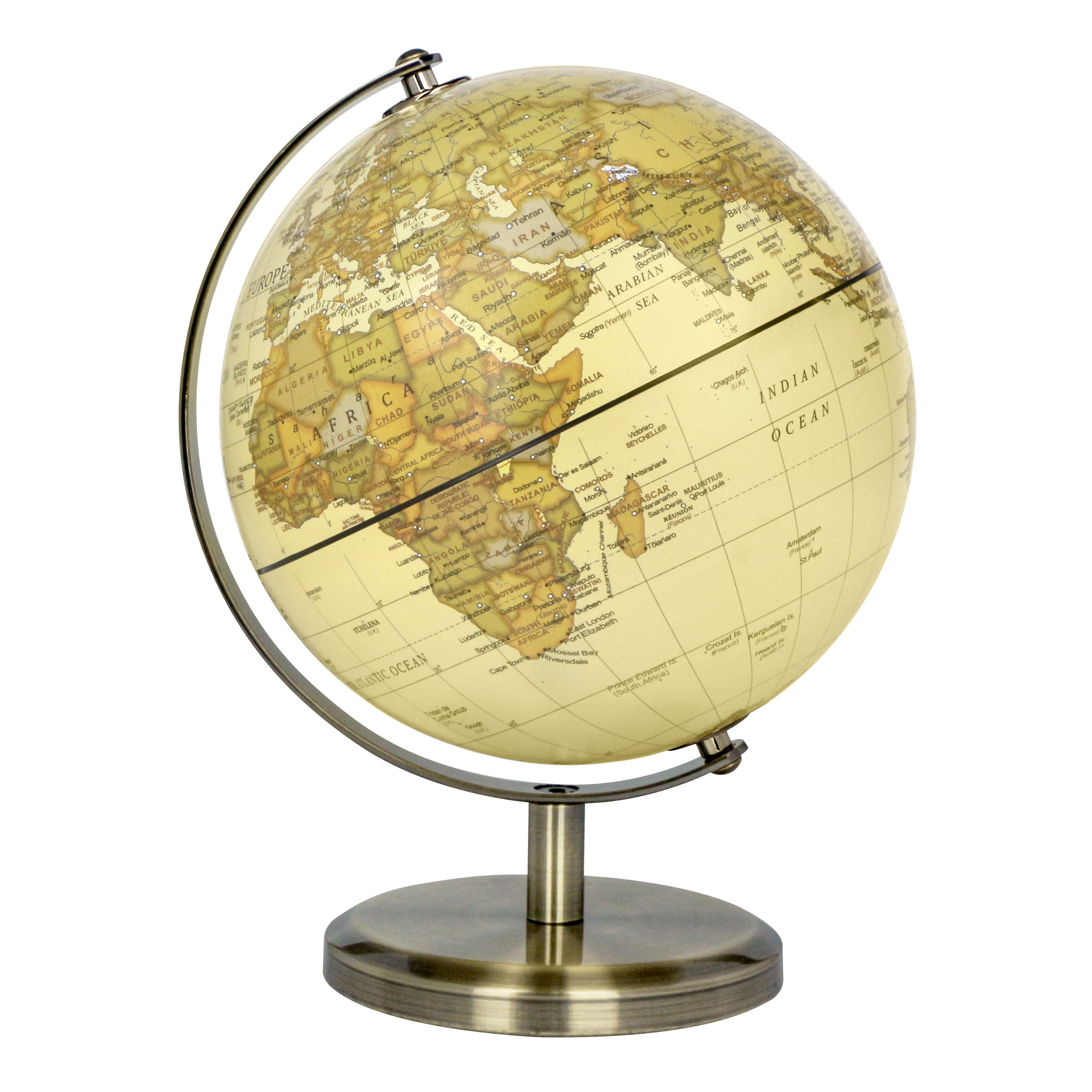 TOPGLOBE World Globe Mini Antique Globe - Educational