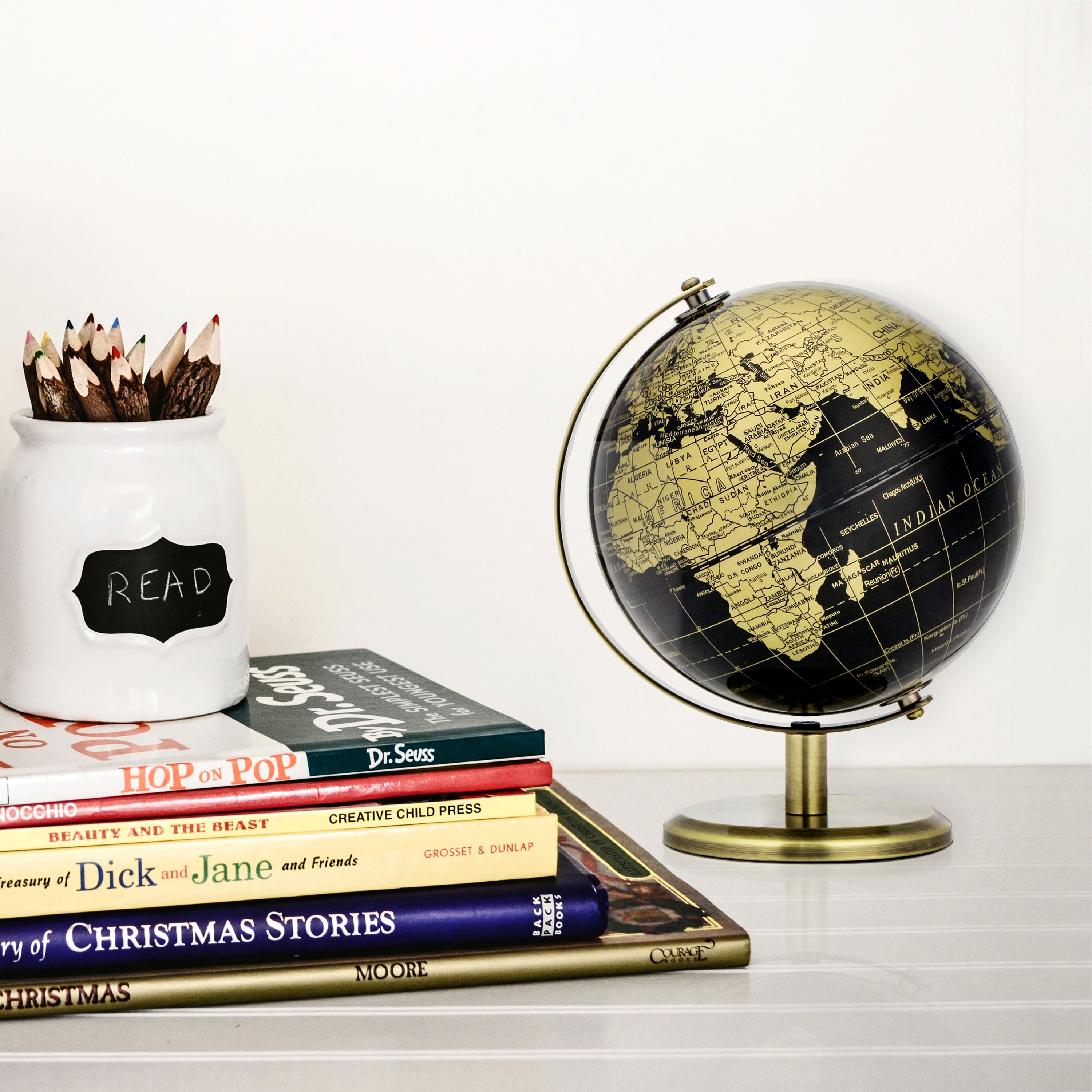 TOPGLOBE World Globe Mini Antique Globe - Educational
