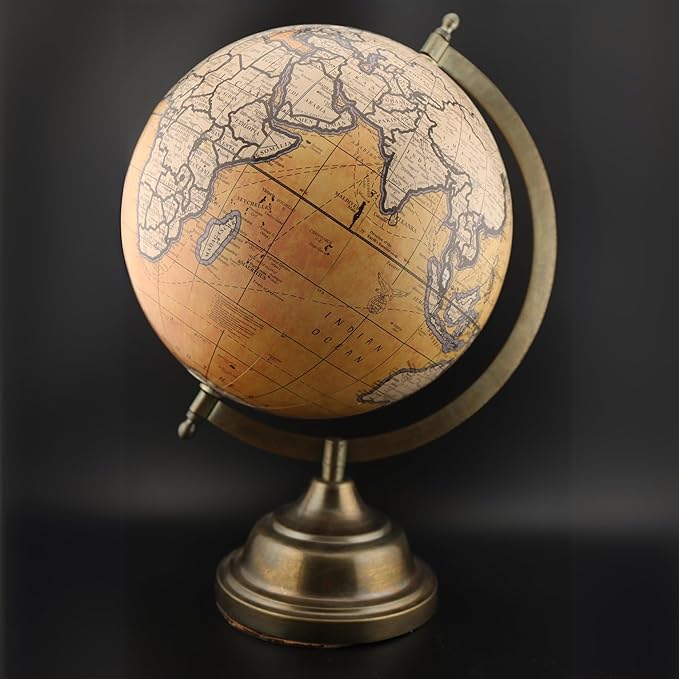 EXERZ  Antique with a Metal Base, Handcraft Decorative Globe