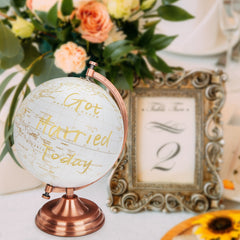 Exerz 20cm Globe Golden and White - Wedding Globe (English)