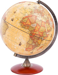EXERZ  Antique Globe With a Wood Base - World Globe Rotating Vintage Decorative