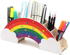 EXERZ Rainbow Desk Organiser Pencil Holder Desk Tidy Crayon Holder Makeup Storage