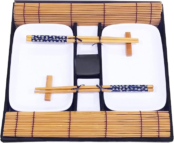 Exzact Sushi Plate Set 10pcs,Highquality Porcelain,Gift Box