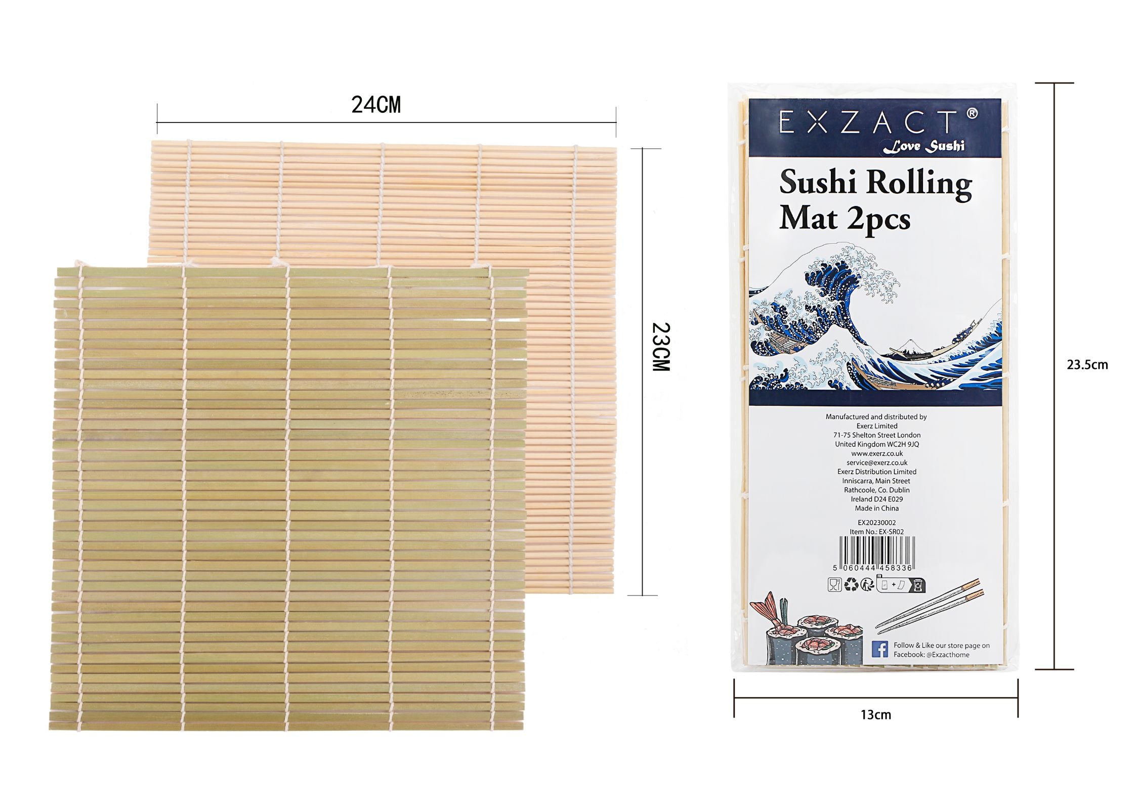 EXZACT Sushi Rolling Mats 2pcs Sushi Maker - Suitable Beginner and Experienced