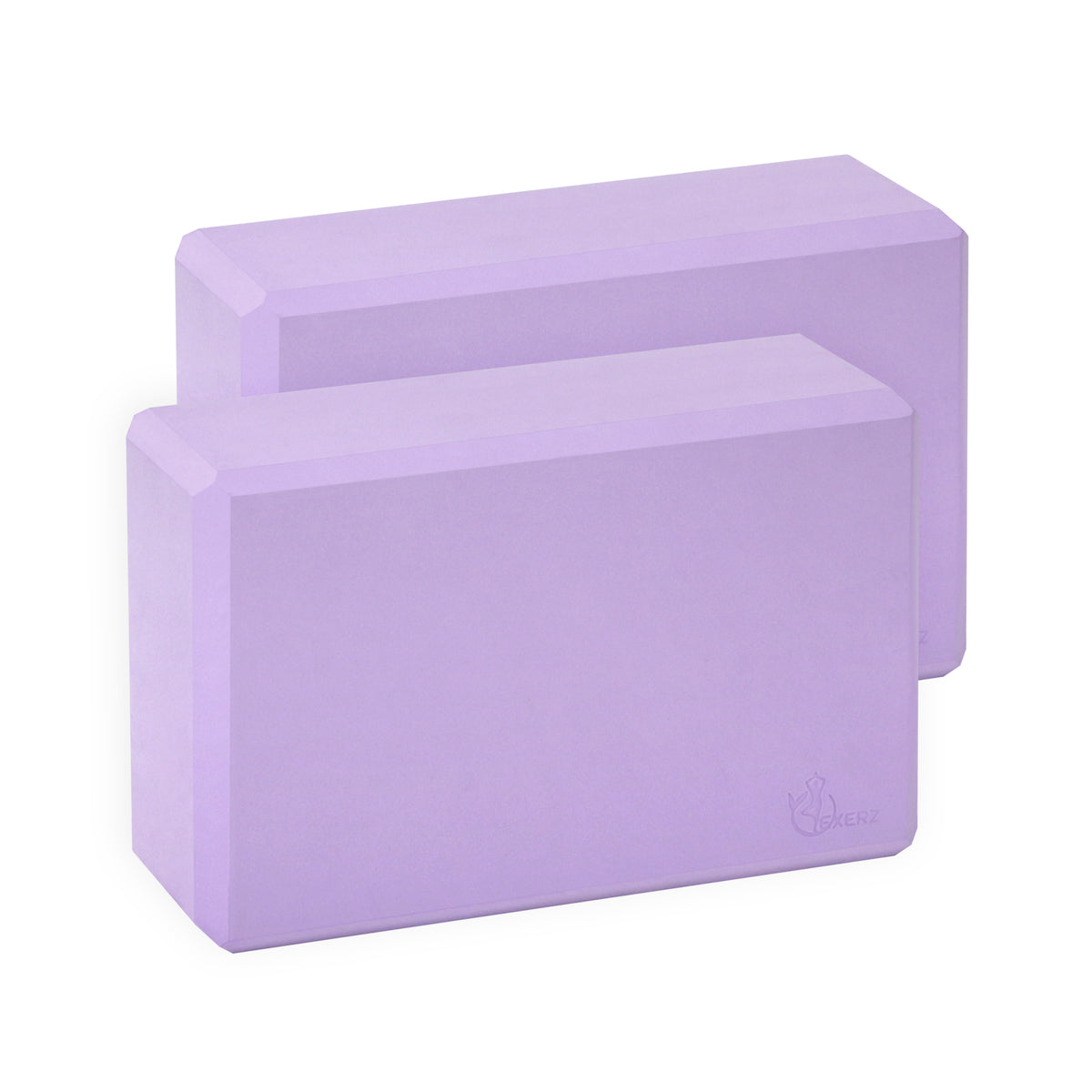 EXERZ Yoga Blocks – 2pcs, Anti-Slip, High Density, Travel-Friendly Pilates Bricks (Lavender)