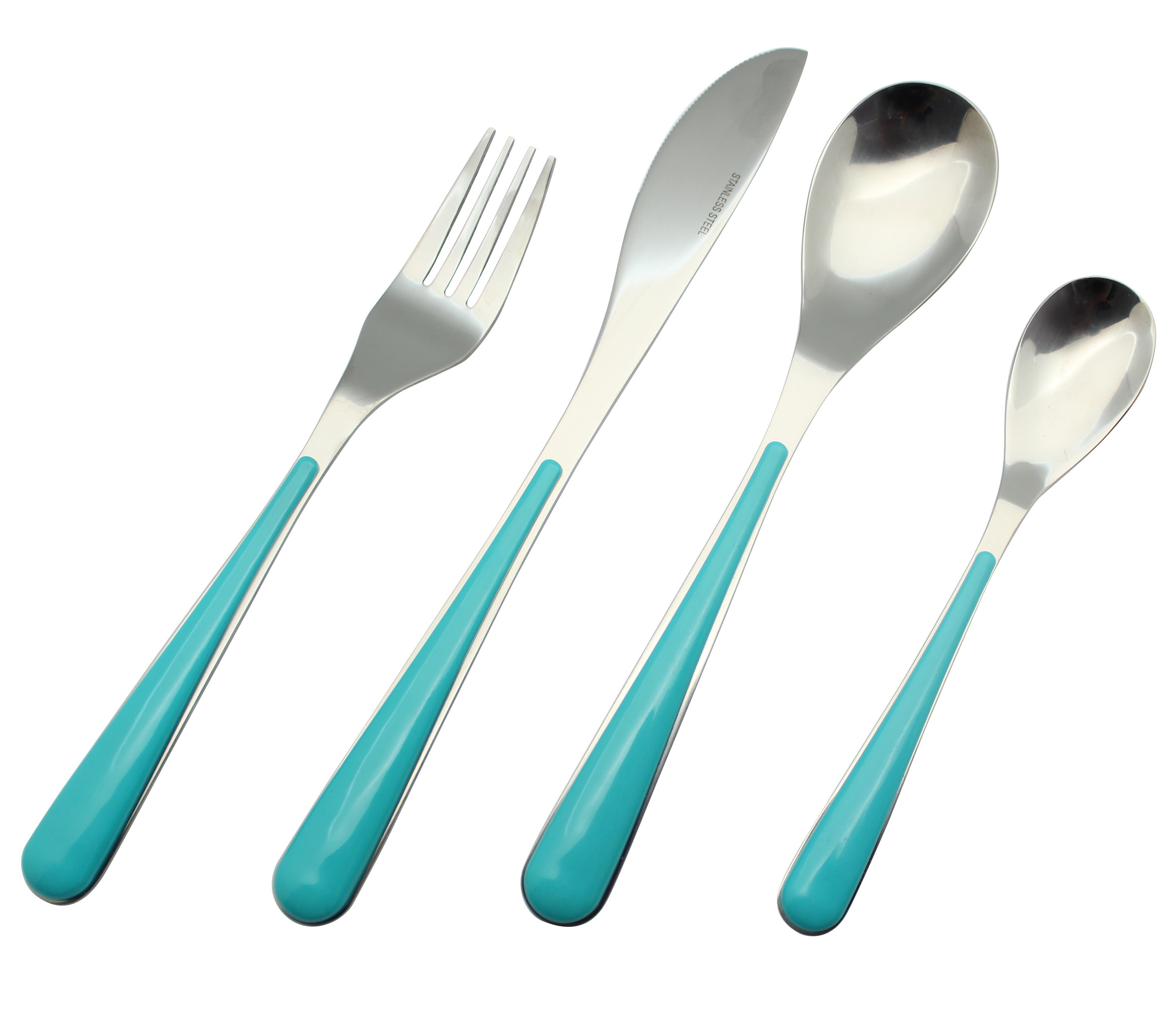 Exzact Cutlery Set 24pcs Stainless Steel in a Plastic Holding Rack