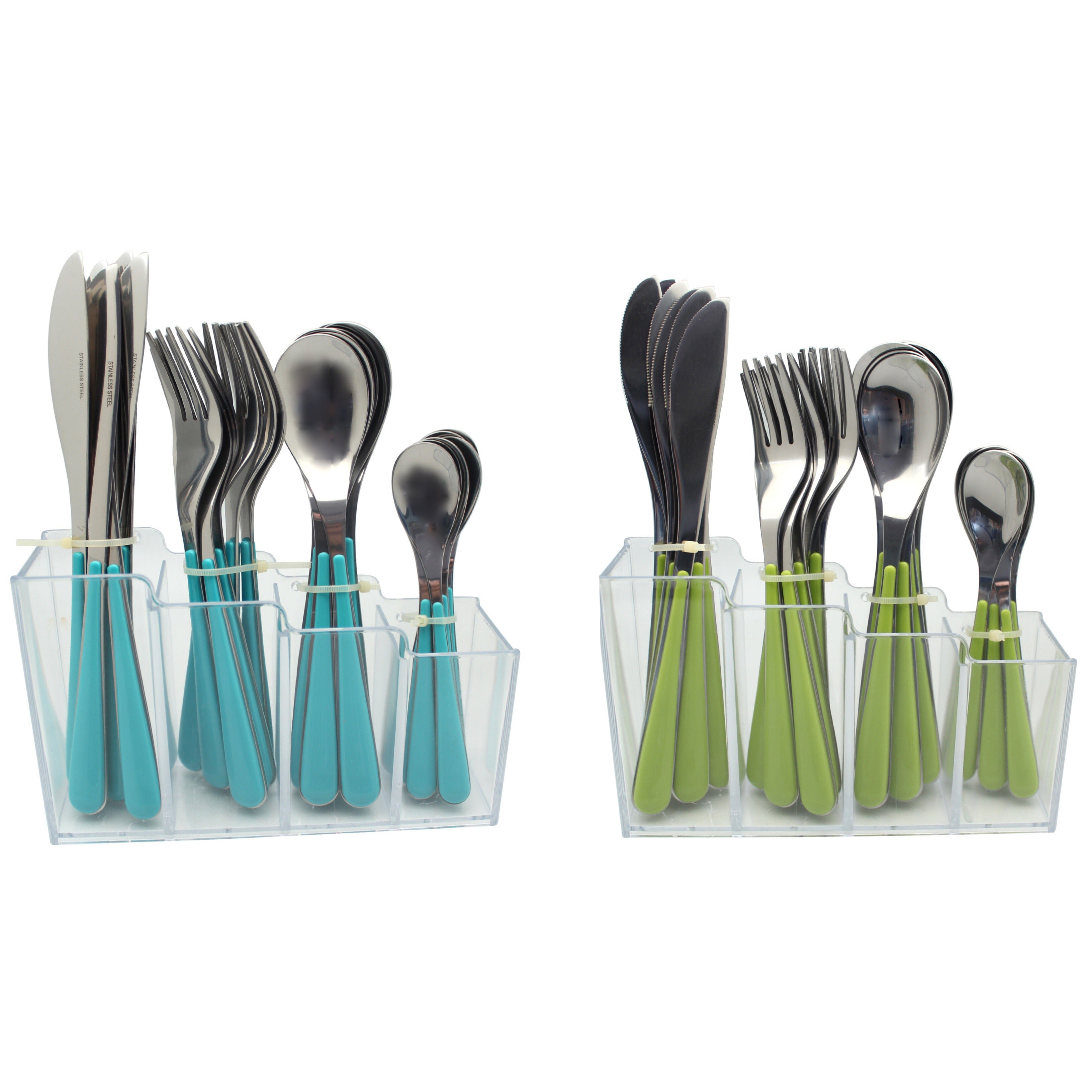 Exzact Cutlery Set 24pcs Stainless Steel in a Plastic Holding Rack