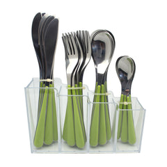 Exzact Cutlery Set 24pcs Stainless Steel in a Plastic Holding Rack