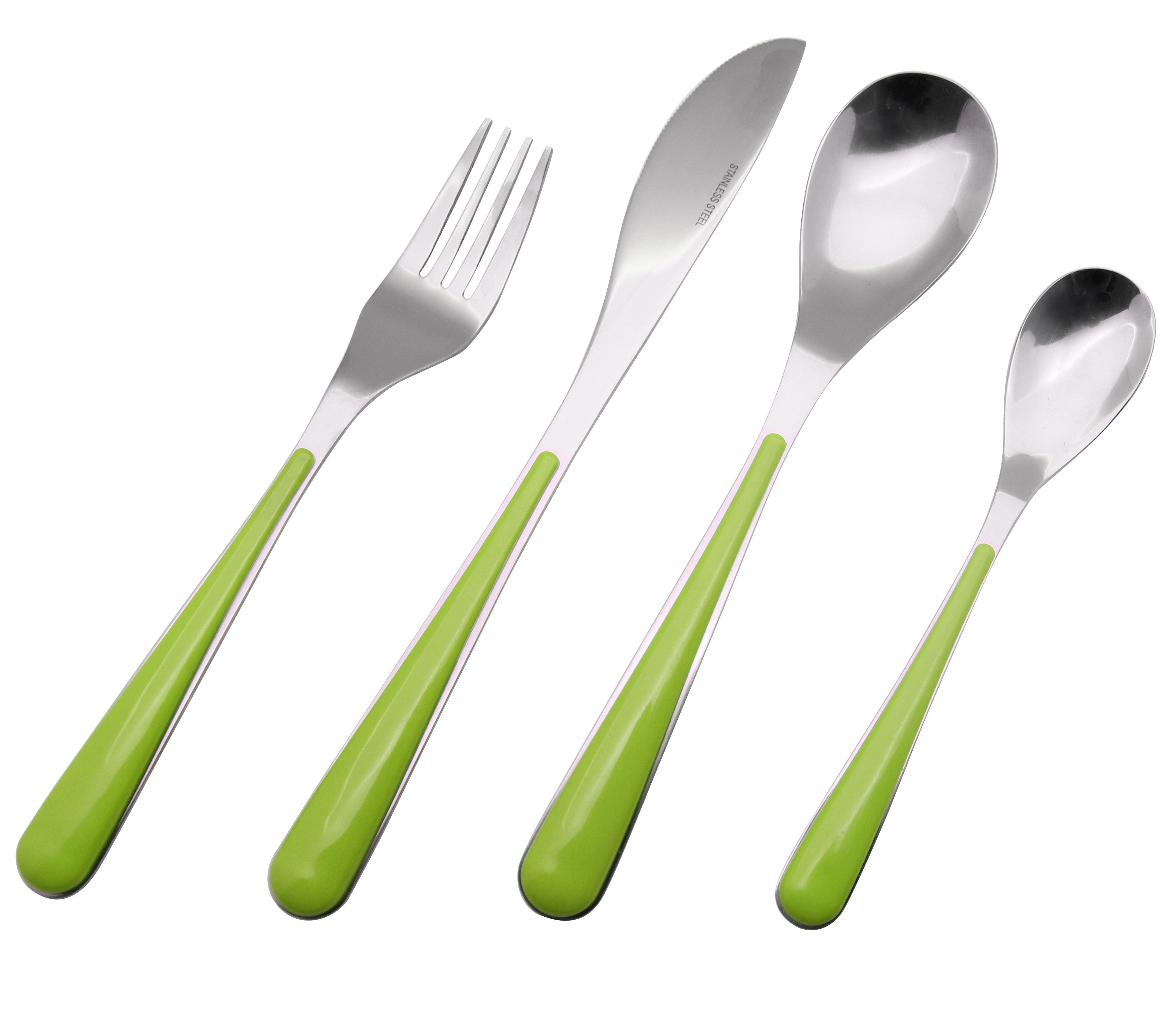 Exzact Cutlery Set 24pcs Stainless Steel in a Plastic Holding Rack