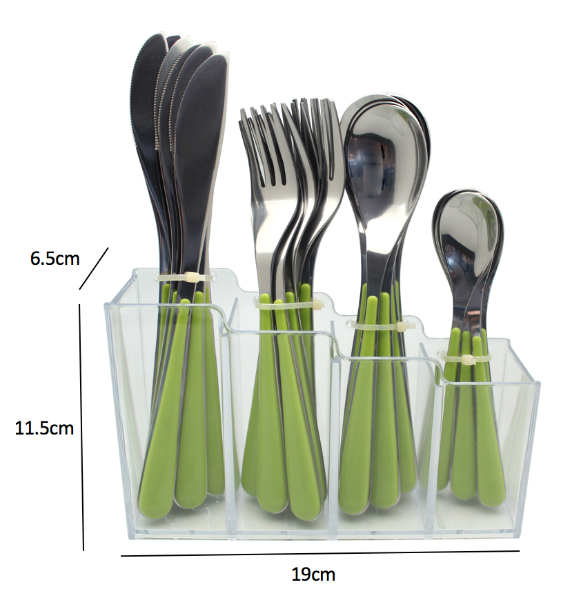 Exzact Cutlery Set 24pcs Stainless Steel in a Plastic Holding Rack