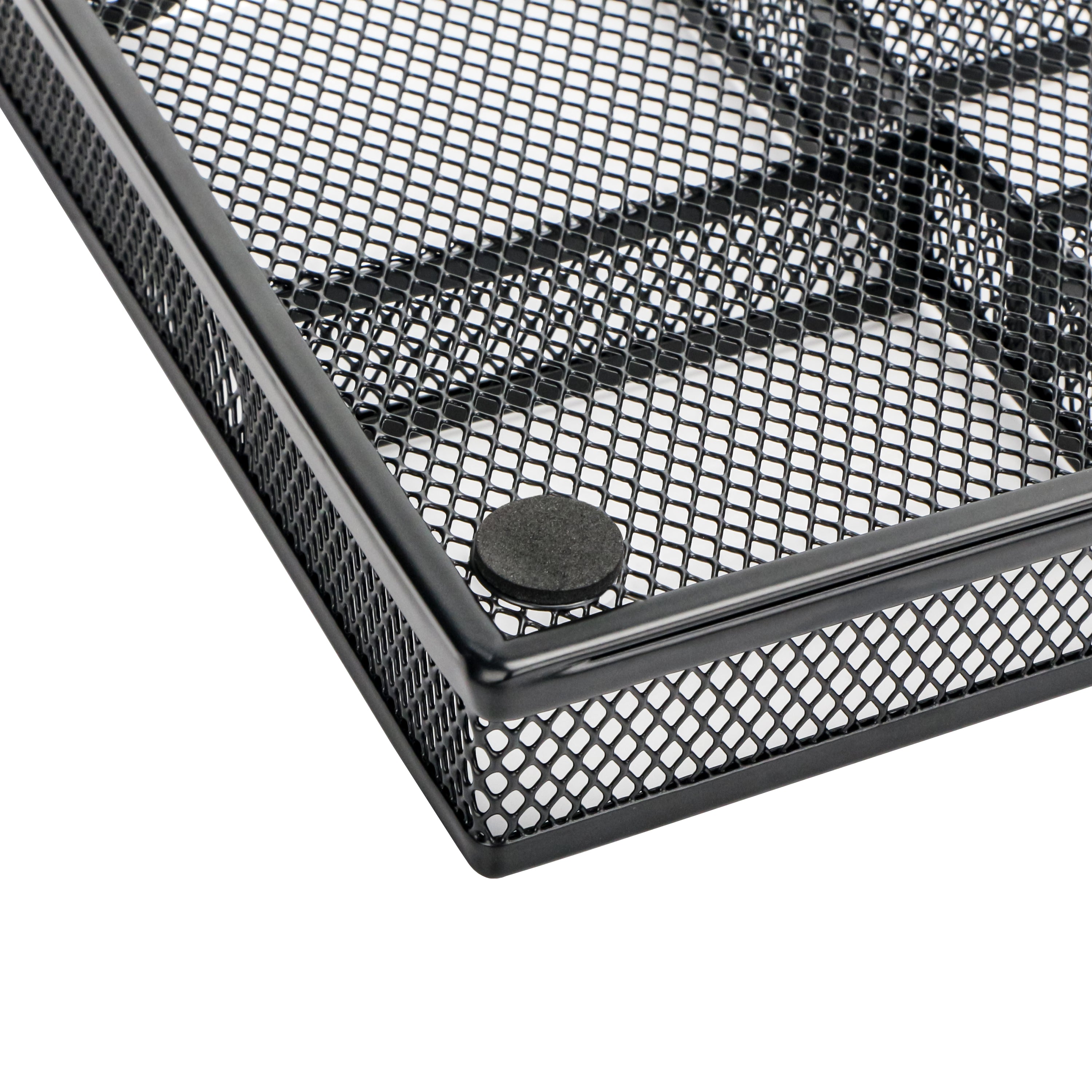 EXERZ Mesh Organiser Tray – Metal Desk Drawer Insert with 9 Compartments (Black)